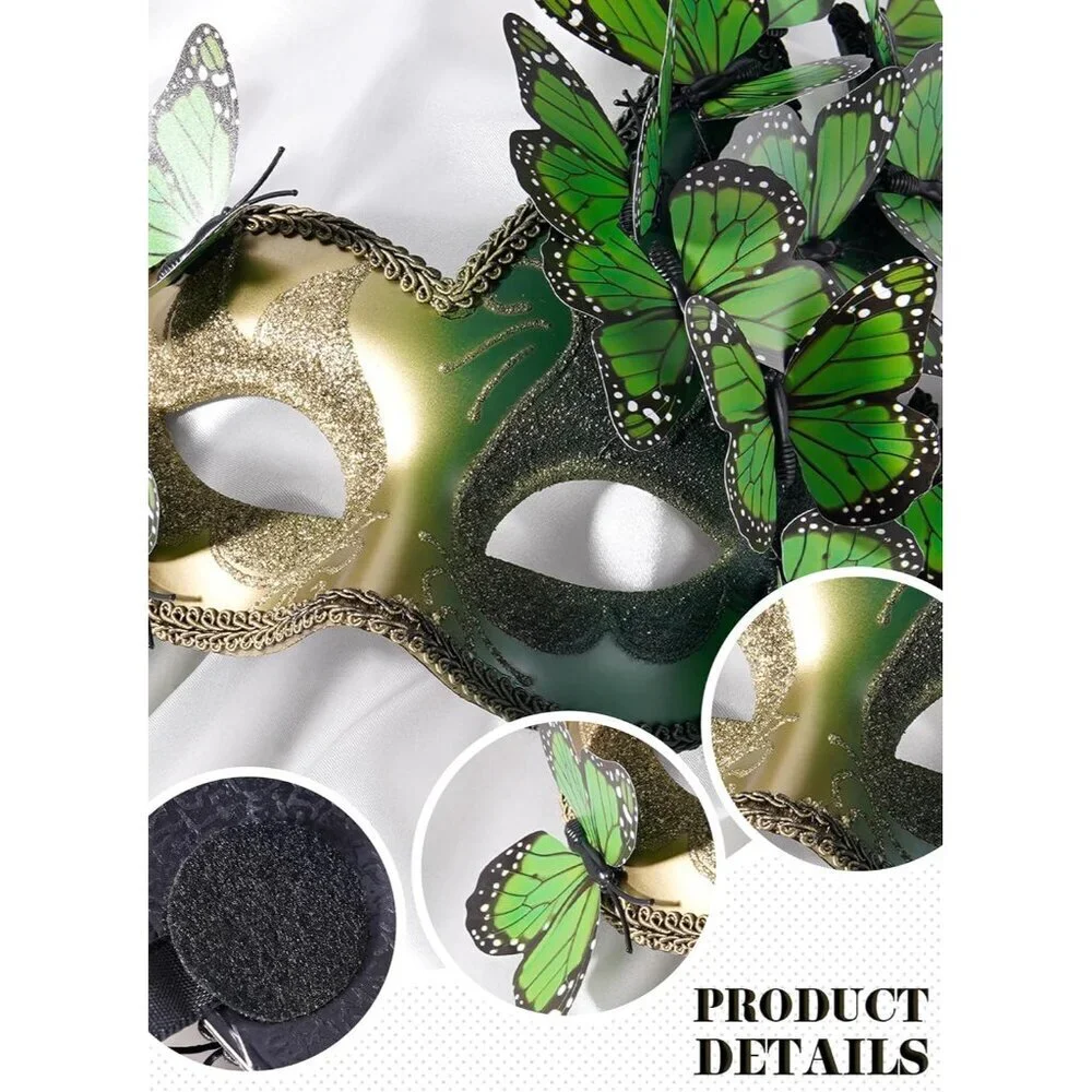 Butterfly Masquerade Mask Women Elegant Handmade Halloween Party Accessory